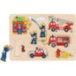 pièce 1 Puzzle à encastrements, pompiers - jouet à l'ancienne