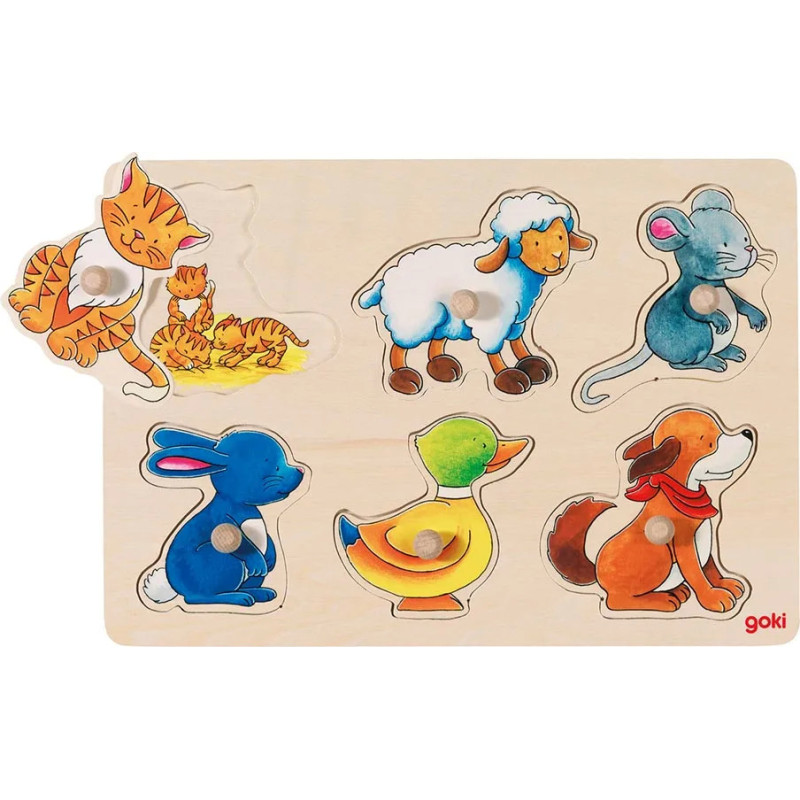 pièce 1 Puzzle avec images cachées, maman et son petit - jouet à l'ancienne