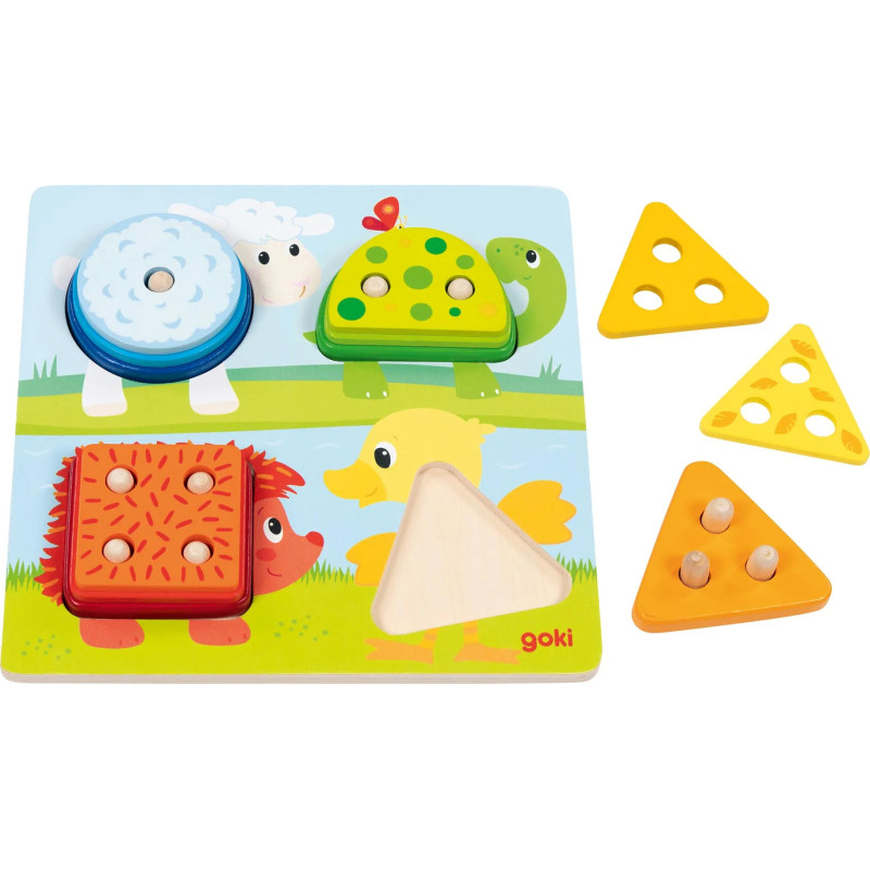pièce 1 Assortir les formes et les couleurs, animaux - jouet à l'ancienne