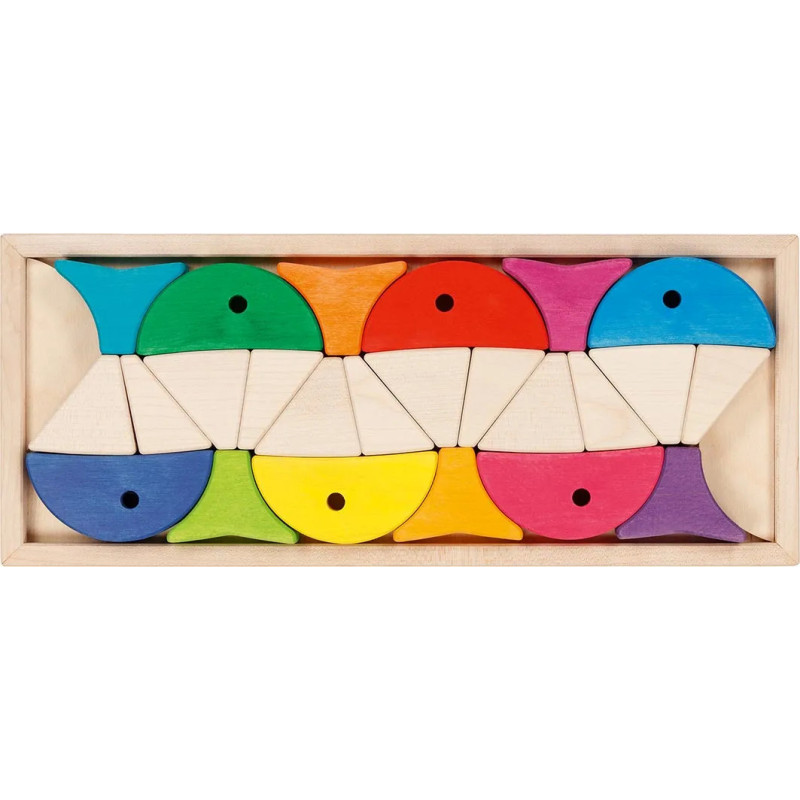 pièce 1 Coffret de construction et puzzle, 6 poissons colorés - jouet à l'ancienne