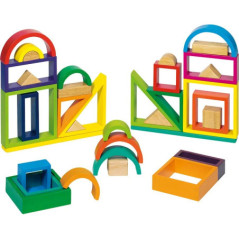 Jeu de construction arc-en-ciel - Jouet à l'ancienne - Disponible sur Soul Rebel E-Shop