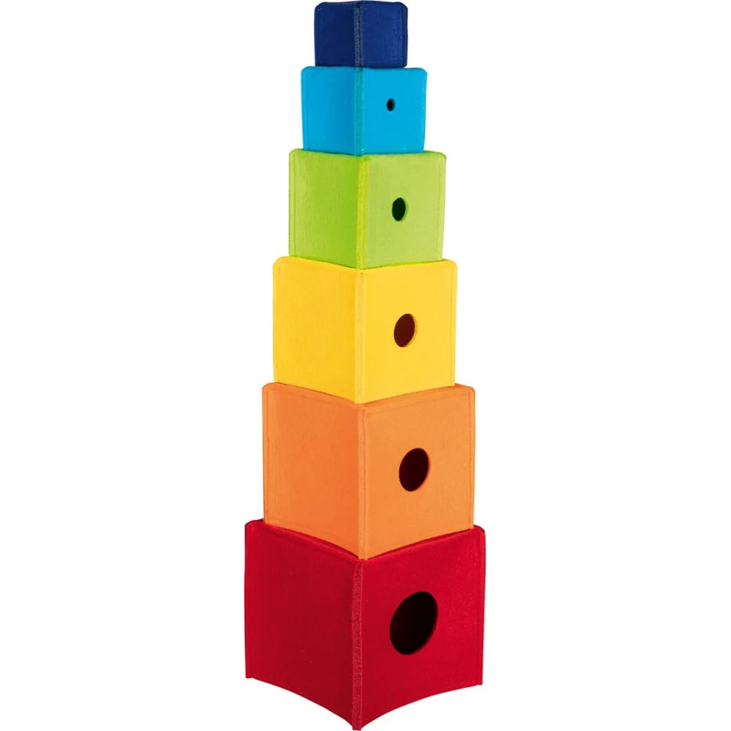 Set de 1 Cubes à empiler Arc-en-ciel - jouet à l'ancienne