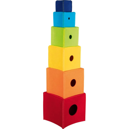 Cubes à empiler Arc-en-ciel - Jouet à l'ancienne - Disponible sur Soul Rebel E-Shop