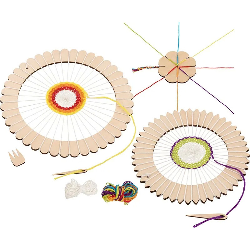 Set de 1 Kit créatif, métier à tisser rond et fleur à tricoter - jouet à l'ancienne