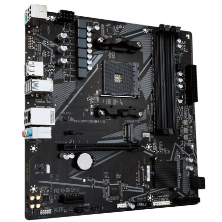 Cartes mères - GIGABYTE - Carte mère A520M DS3H V2 - Prend en charge les processeurs AMD Ryzen série 5000 AM4, jusqu'à 4733 MHz 