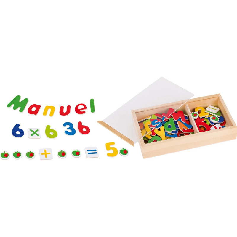 Set de 1 Aimants alphabet et chiffres - jouet à l'ancienne