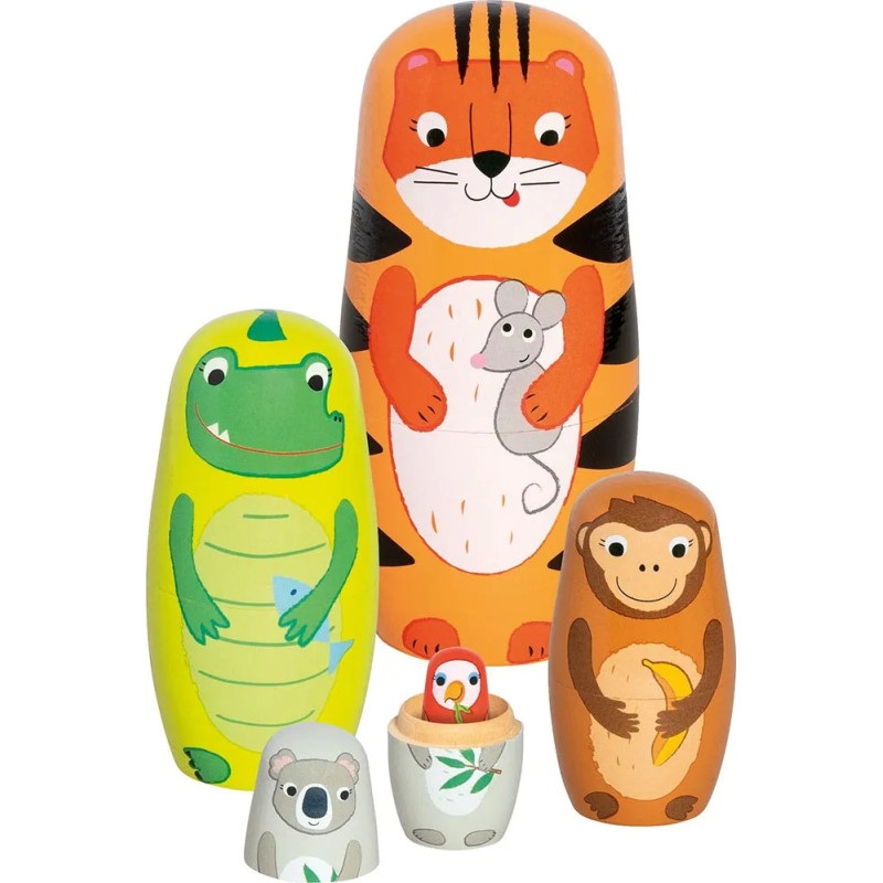 Set de 1 Poupées gigognes, Tigre Tavi et ses amis - jouet à l'ancienne
