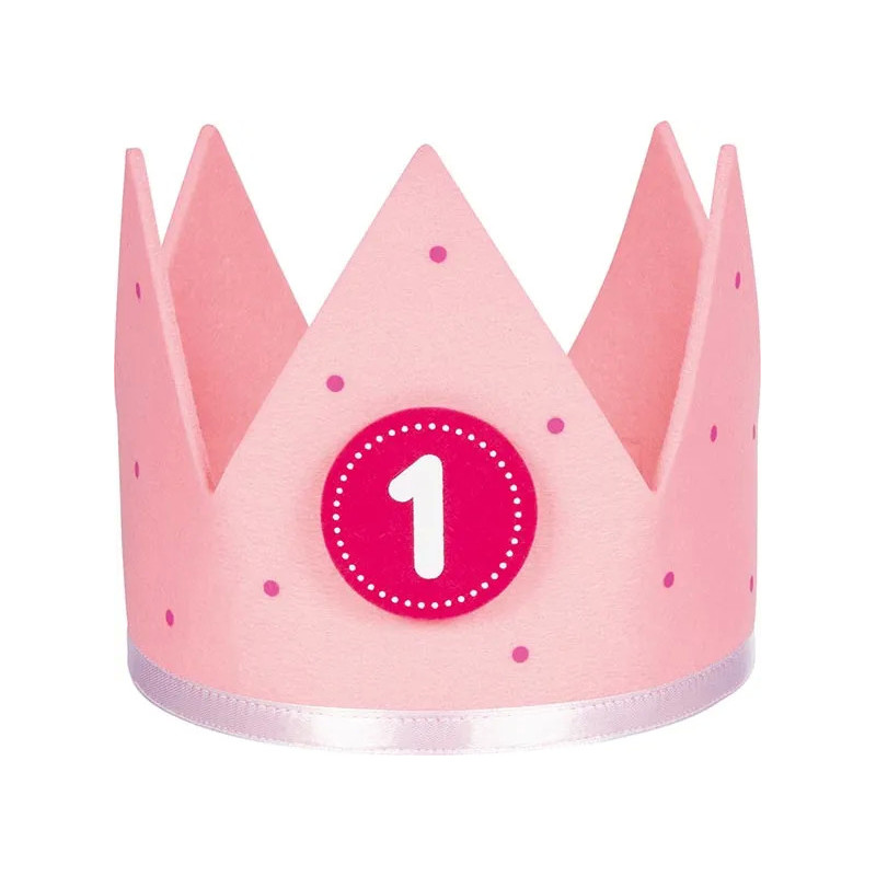 Set de 1 Couronne d'anniversaire rose - jouet à l'ancienne