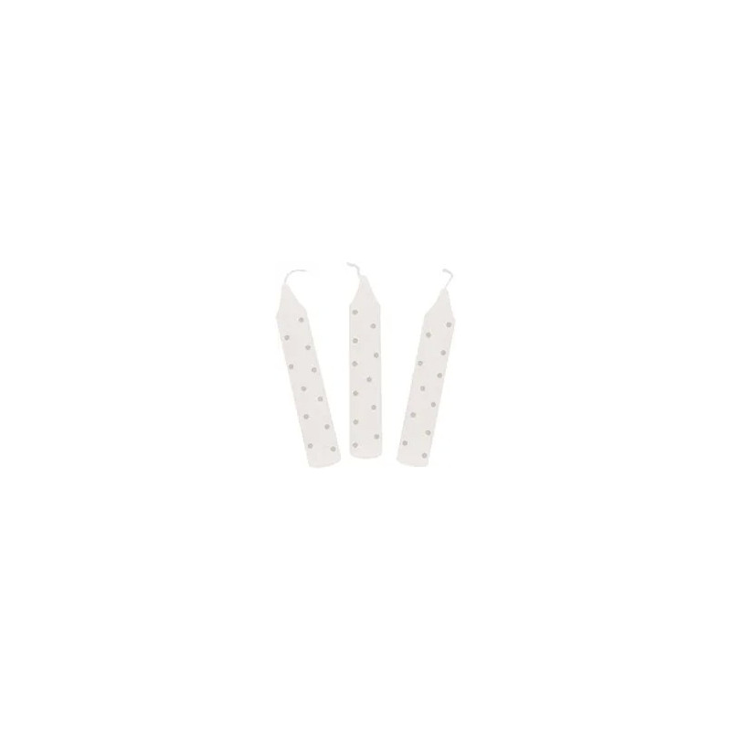 Set de 10 bougies d'anniversaire, à pois gris Set de 10 bougies d'anniversaire, à pois gris