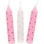 Set de 10 bougies d'anniversaire, à pois roses