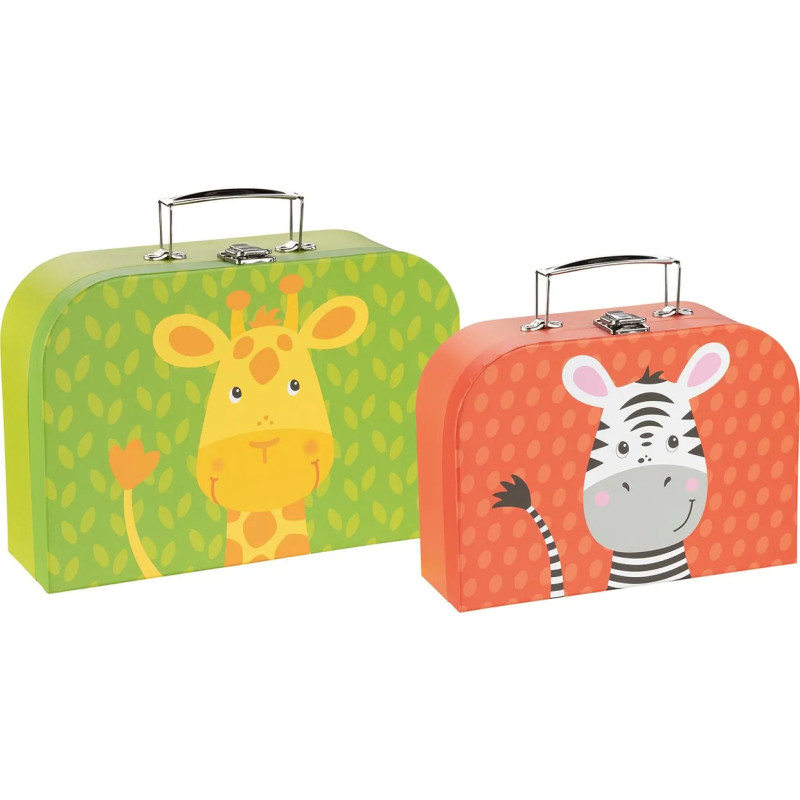 Set de 1 Valises girafe et zèbre - jouet à l'ancienne