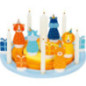 Set de 1 Couronne anniversaire, animaux - jouet à l'ancienne