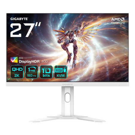 Écrans plats de PC - GIGABYTE - M27QA ICE 27" Moniteur de jeu QHD - 2560 x 1440, 180Hz, 1ms, 350 cd/m², FreeSync, Display HDR400