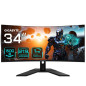 Écrans plats de PC - GIGABYTE - GS34WQC 34" Moniteur de jeu incurvé WQHD - 3440 x 1440, 120Hz, 1ms, 300 cd/m², FreeSync Premium,