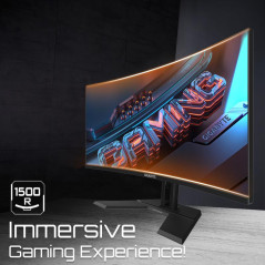 Écrans plats de PC - GIGABYTE - GS34WQC 34" Moniteur de jeu incurvé WQHD - 3440 x 1440, 120Hz, 1ms, 300 cd/m², FreeSync Premium,
