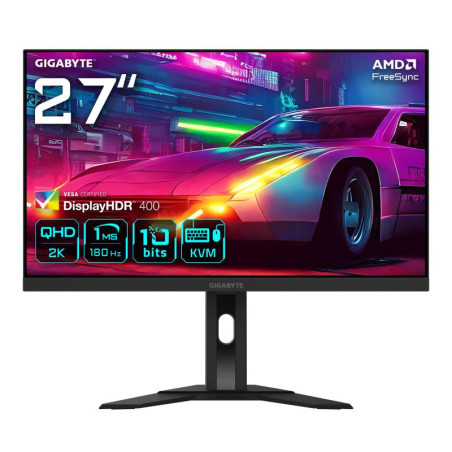 Écrans plats de PC - GIGABYTE - M27QA 27" Moniteur de jeu QHD - 2560 x 1440, 180Hz, 1ms, 350 cd/m², FreeSync Premium, HDR prêt, 