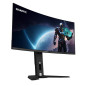 Écrans plats de PC - GIGABYTE - Moniteur de jeu courbé OLED WQHD MO34WQC2 de 34" - 3440 x 1440, 240Hz, 0.03ms, KVM, 250 cd/m², F