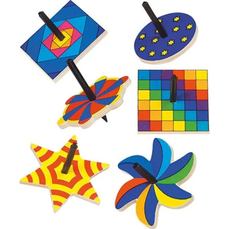 Assortiment de toupies colorées I - Jouet à l'ancienne - Disponible sur Soul Rebel E-Shop