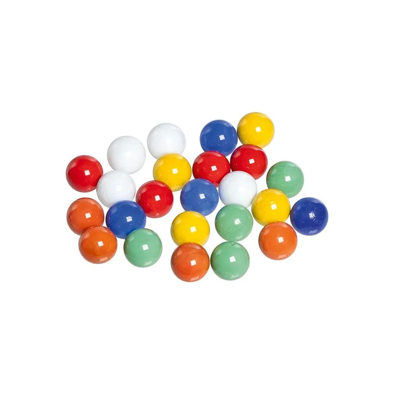 Set of 6 solid color glass marbles - old-fashioned toy