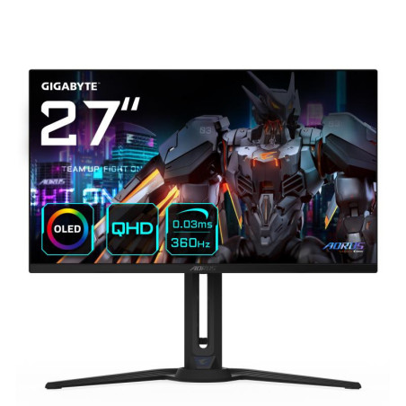 Écrans plats de PC - GIGABYTE - Écran de jeu AORUS FO27Q3 OLED de 27” - 2560 x 1440 (QHD), 360Hz, 0.03ms, KVM, 250 cd/m², FreeSy