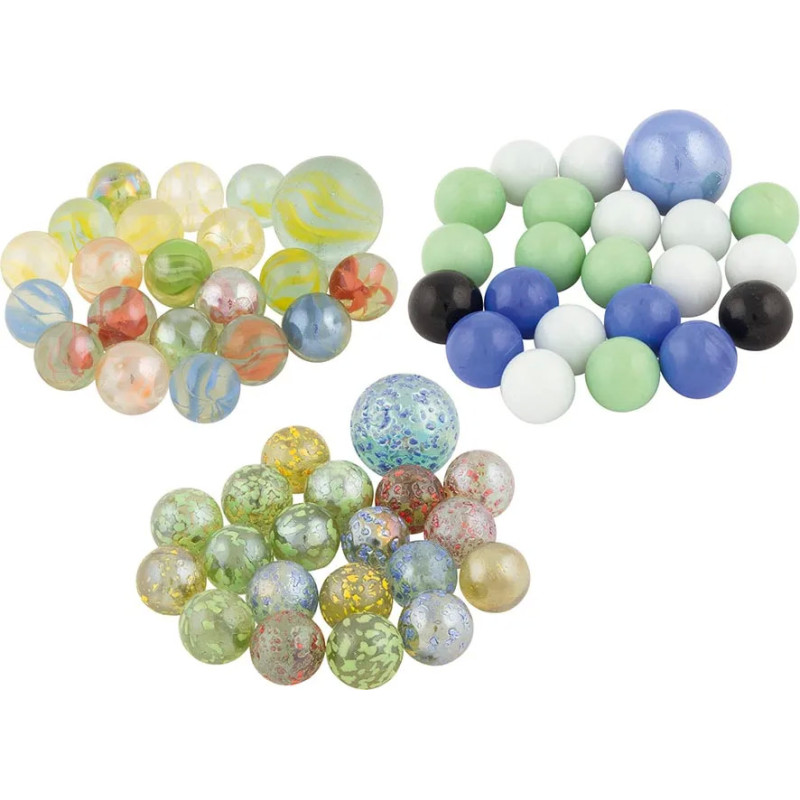 Set de 12 Billes en verre - jouet à l'ancienne