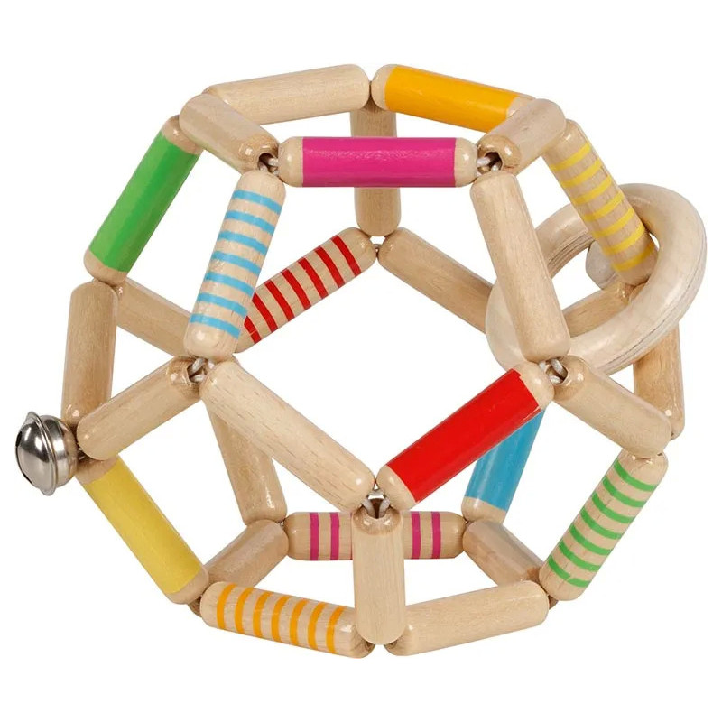 pièce 1 Hochet balle flexible, rayée - jouet à l'ancienne