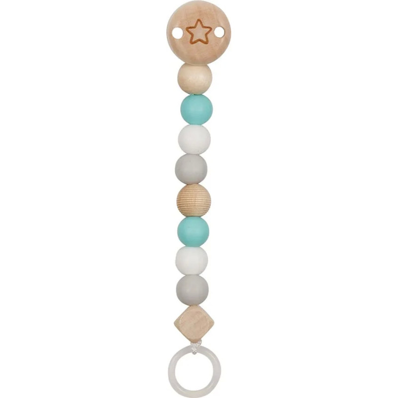 pièce 1 Accroche-tétine étoile, turquoise - jouet à l'ancienne