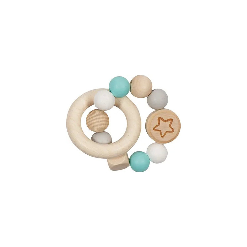 pièce 1 Hochet flexible étoile, turquoise - jouet à l'ancienne