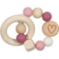 pièce 1 Hochet flexible cœur, rose - jouet à l'ancienne