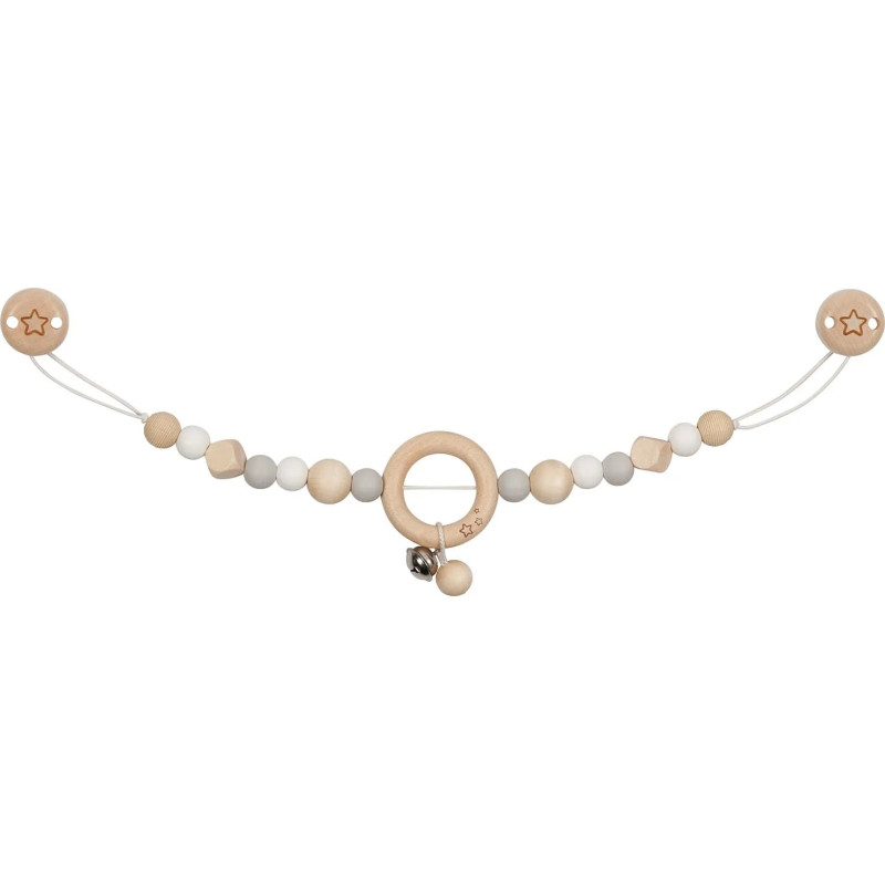 pièce 1 Chaîne de poussette avec clips – étoile, gris blanc - jouet à l'ancienne