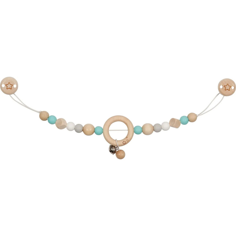 pièce 1 Chaîne de poussette avec clips – étoile, turquoise - jouet à l'ancienne