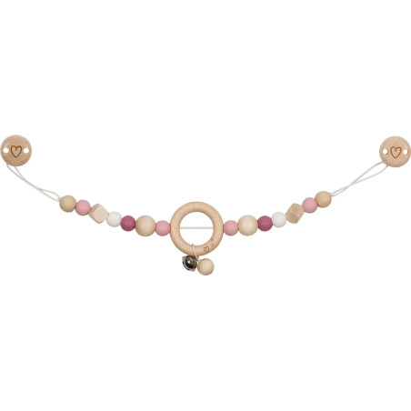Chaîne de poussette avec clips – cœur