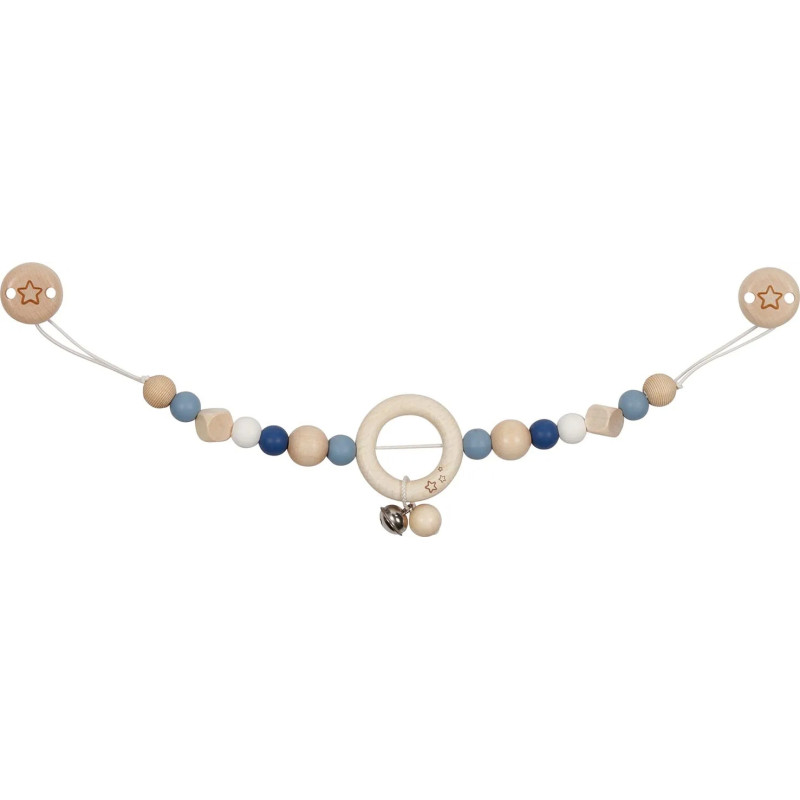 pièce 1 Chaîne de poussette avec clips – étoile, bleu - jouet à l'ancienne