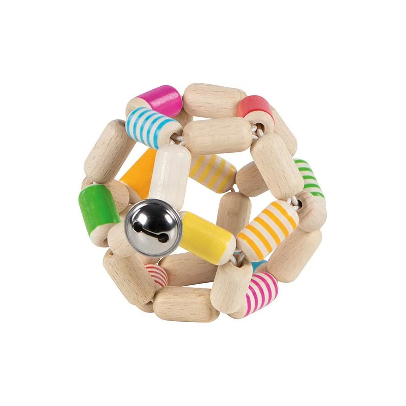 pièce 1 Hochet balle flexible, rayé - jouet à l'ancienne