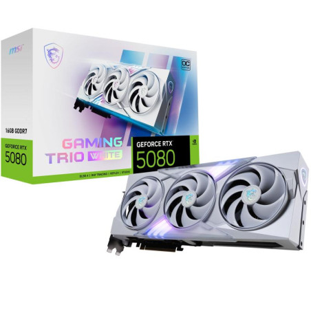 Cartes graphiques - MSI - GEFORCE RTX 5080 16G GAMING TRIO OC WHITE | Soul Rebel E-Shop