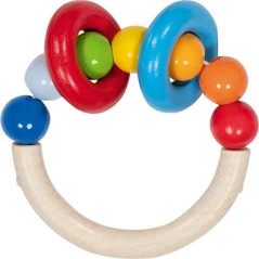 Hochet demi-cercle avec perles et 2 anneaux - Jouet à l'ancienne - Disponible sur Soul Rebel E-Shop