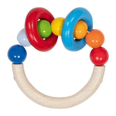 Hochet demi-cercle avec perles et 2 anneaux - Jouet à l'ancienne - Disponible sur Soul Rebel E-Shop