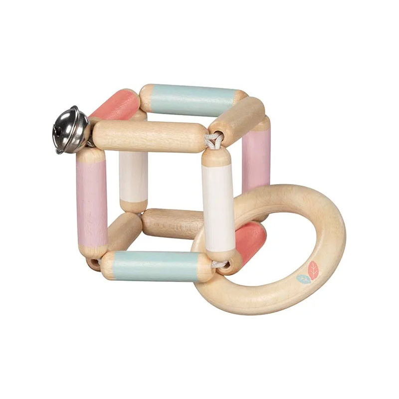 pièce 1 Hochet dé flexible rose - jouet à l'ancienne