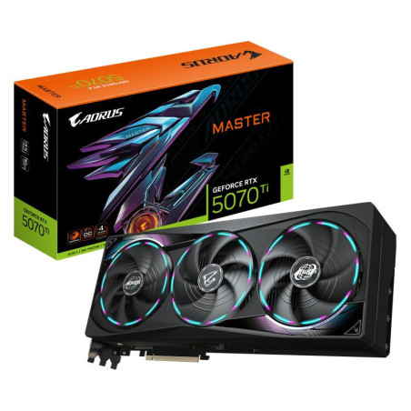 Cartes graphiques - GIGABYTE - AORUS GeForce RTX 5070 Ti MASTER 16G Carte Graphique - 16 Go GDDR7, 256 bits, PCI-E 5.0, 2670 MHz