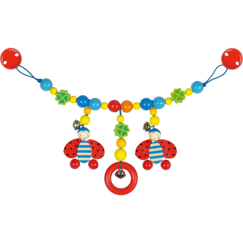 pièce 1 Chaîne de poussette avec clips – coccinelles - jouet à l'ancienne