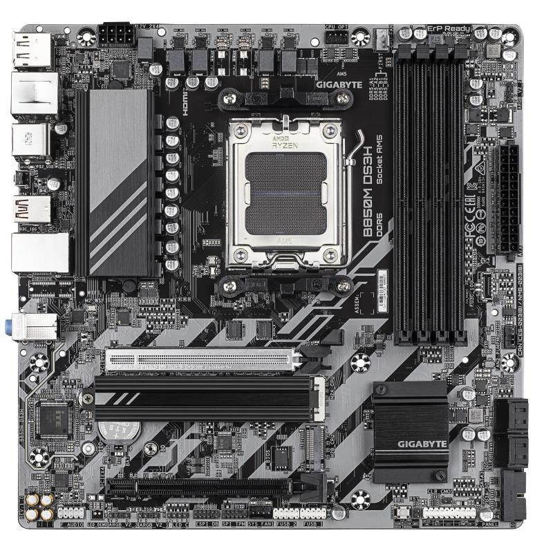 Cartes mères - GIGABYTE - B850M DS3H Carte Mère - Processeurs AMD Ryzen Série 9000, 16+2+2 phases VRM numériques, jusqu'à 8200MH