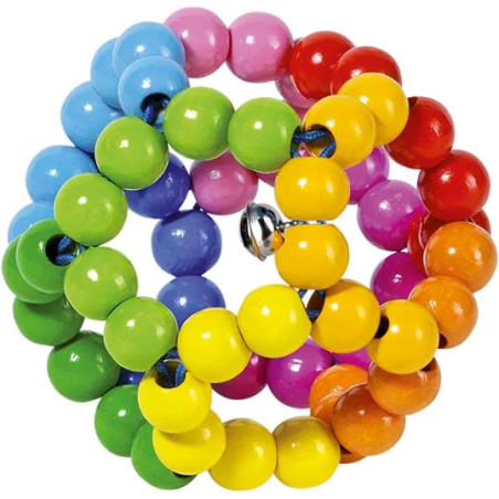 Hochet balle arc-en-ciel flexible - Jouet à l'ancienne - Disponible sur Soul Rebel E-Shop