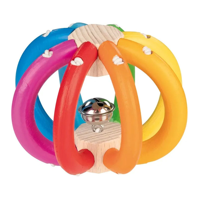 pièce 1 Hochet balle arc-en-ciel flexible - jouet à l'ancienne