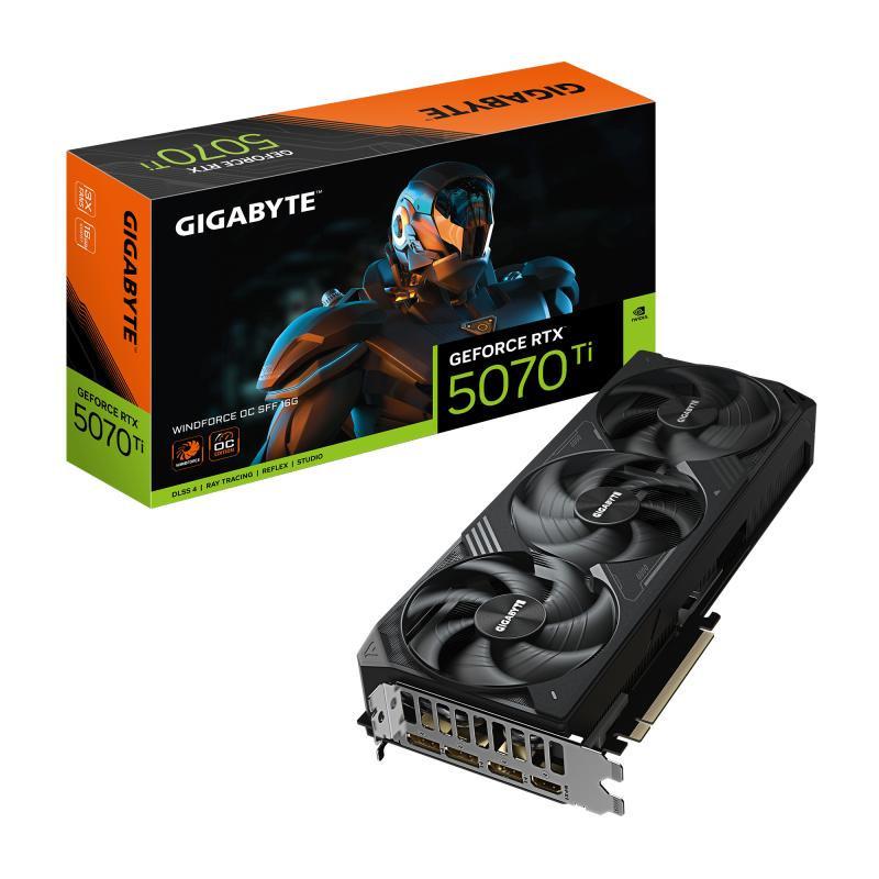 Cartes graphiques - GIGABYTE - GeForce RTX 5070 Ti WINDFORCE OC SFF 16G Carte Graphique - 16 Go GDDR7, 256 bits, PCI-E 5.0, 2497
