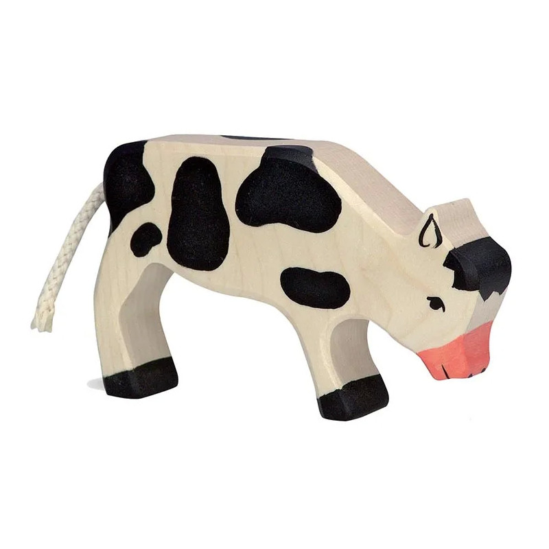 pièce 1 Veau, broutant, noir - jouet à l'ancienne