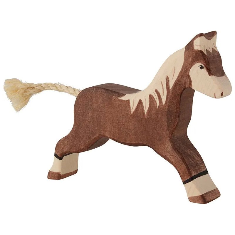 pièce 1 Cheval, marchant, marron foncé - jouet à l'ancienne