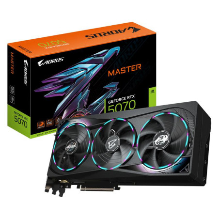 Cartes graphiques - GIGABYTE - AORUS GeForce RTX 5070 MASTER 12G Carte Graphique - 12 Go GDDR7, 192 bits, PCI-E 5.0, 2715 MHz Co