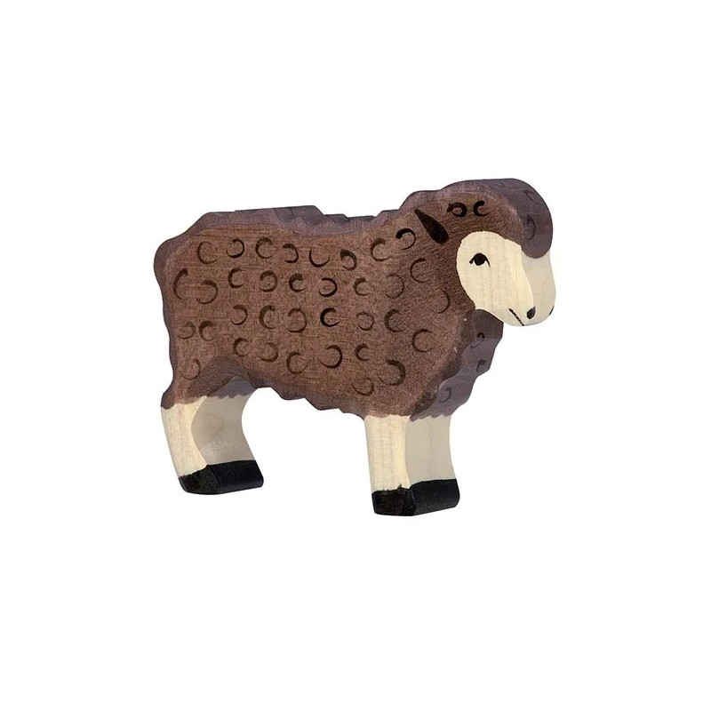 pièce 1 Mouton, debout, noir - jouet à l'ancienne