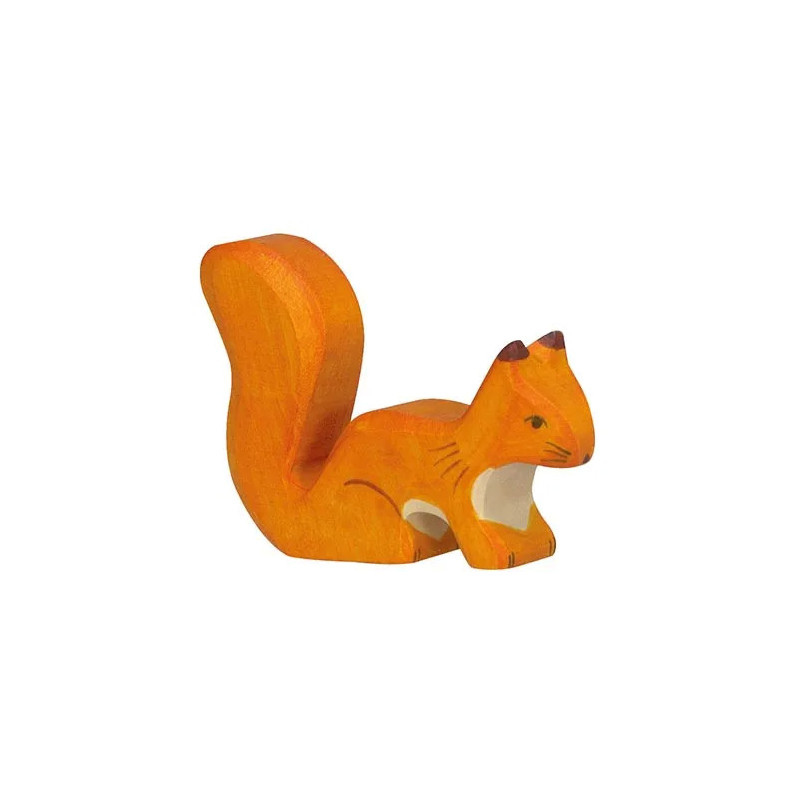 pièce 1 Écureuil, debout, orange - jouet à l'ancienne