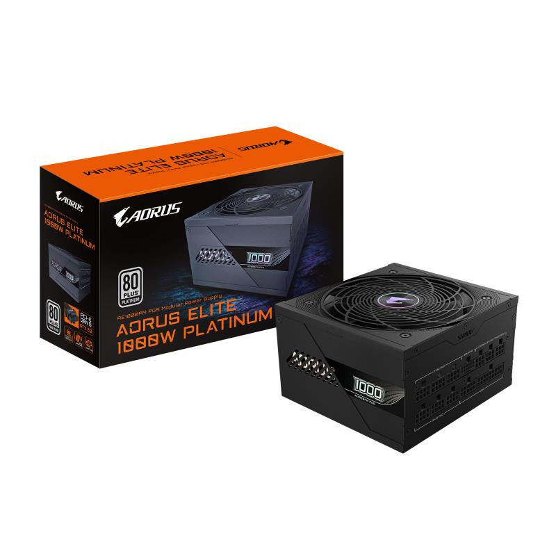 Unités d'alimentation d'énergie - GIGABYTE - AORUS ELITE P1000W ICE Alimentation - PCIe 5.0, 80 PLUS Platinum, Conception entièr